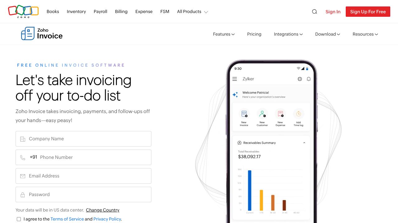 Zoho Invoice